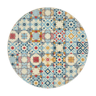 Moroccan tiles, colorful seamless pattern. cutting board