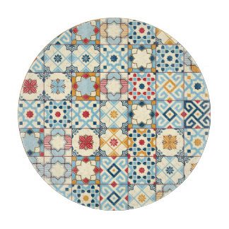 Moroccan tiles, colorful seamless pattern. cutting board