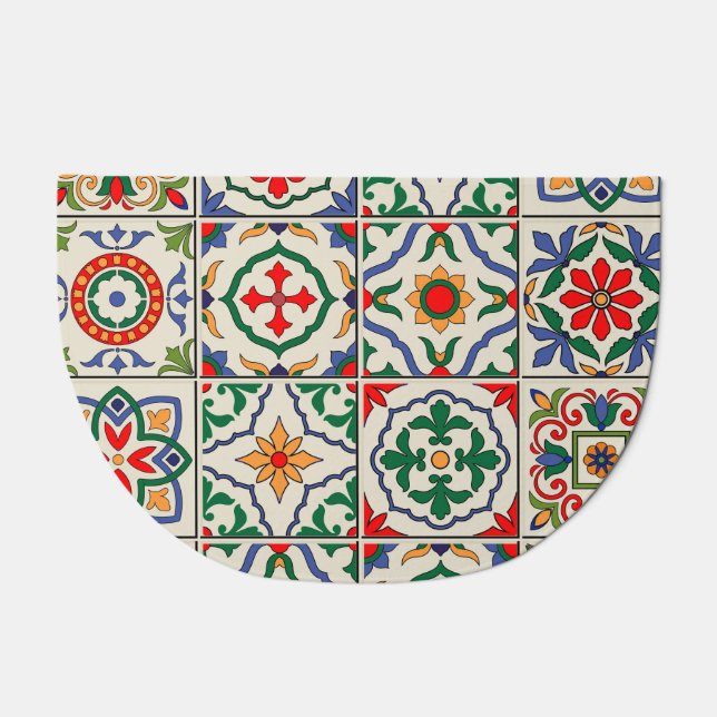 Moroccan Tiles: Colorful Seamless Pattern. Doormat (Front)