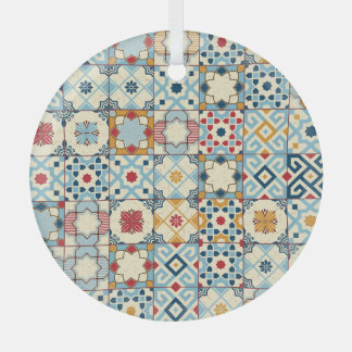 Moroccan tiles, colorful seamless pattern. glass ornament