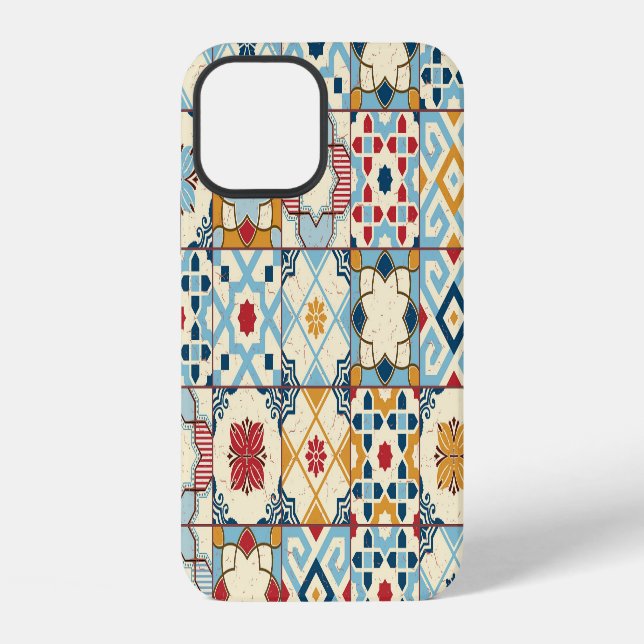 Moroccan tiles, colorful seamless pattern. iphone case (Back)