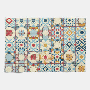 Moroccan tiles, colorful seamless pattern. kitchen towel