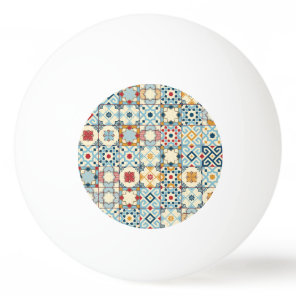 Moroccan tiles, colorful seamless pattern. ping pong ball