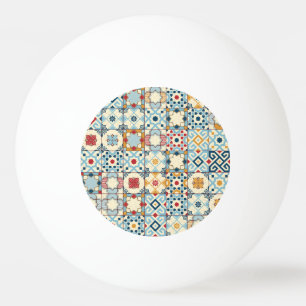 Moroccan tiles, colorful seamless pattern. ping pong ball