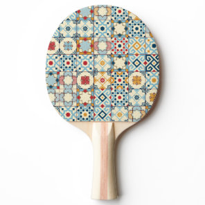 Moroccan tiles, colorful seamless pattern. ping pong paddle