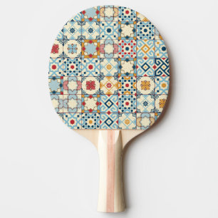 Moroccan tiles, colorful seamless pattern. ping pong paddle