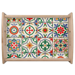 Moroccan Tiles: Colorful Seamless Pattern. Serving Tray