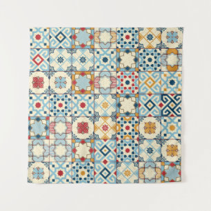 Moroccan tiles, colorful seamless pattern. tapestry