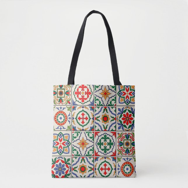 Moroccan Tiles: Colorful Seamless Pattern. Tote Bag (Front)