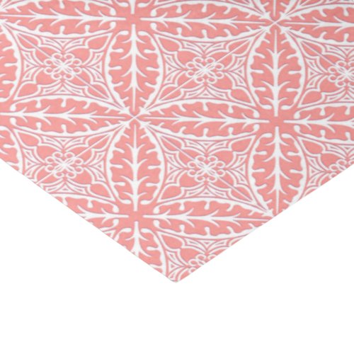 Moroccan tiles _ coral pink and white tissue paper
