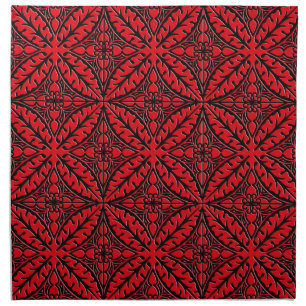 Moroccan tiles - dark red and black cloth napkin
