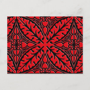 Moroccan tiles - dark red and black postcard