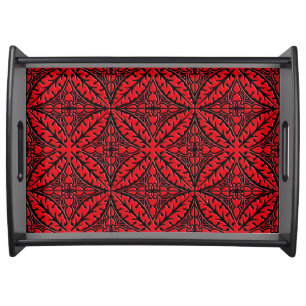 Moroccan tiles - dark red and black serving tray