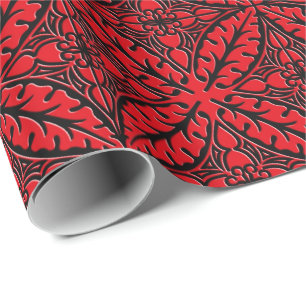 Moroccan tiles - dark red and black wrapping paper