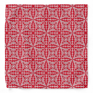 Moroccan tiles - dark red and white bandana