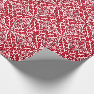 Moroccan tiles - dark red and white wrapping paper