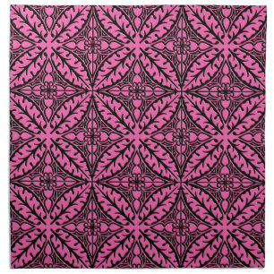 Moroccan tiles - fuchsia pink and black napkin