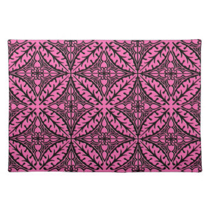 Moroccan tiles - fuchsia pink and black placemat