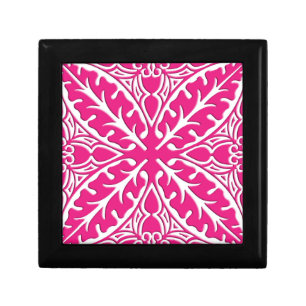 Moroccan tiles - fuchsia pink and white keepsake box
