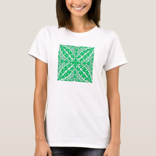 Moroccan tiles _ jade green and white T_Shirt