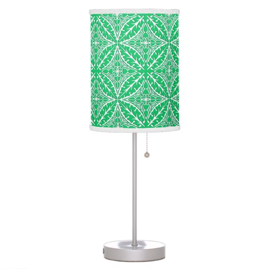Moroccan tiles - jade green and white table lamp (Left)