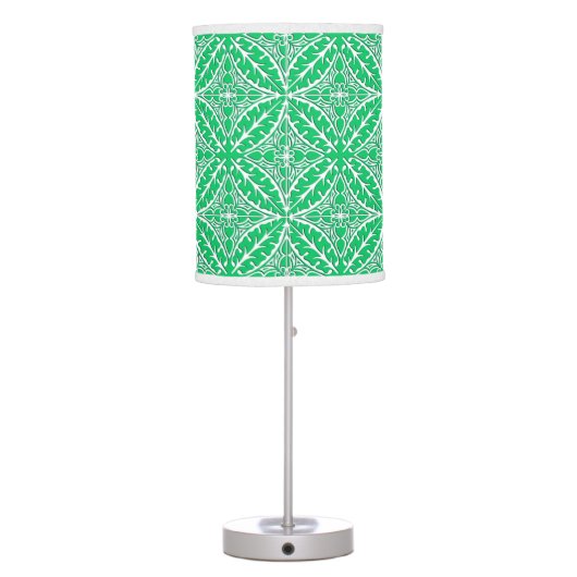 Moroccan tiles - jade green and white table lamp (Back)
