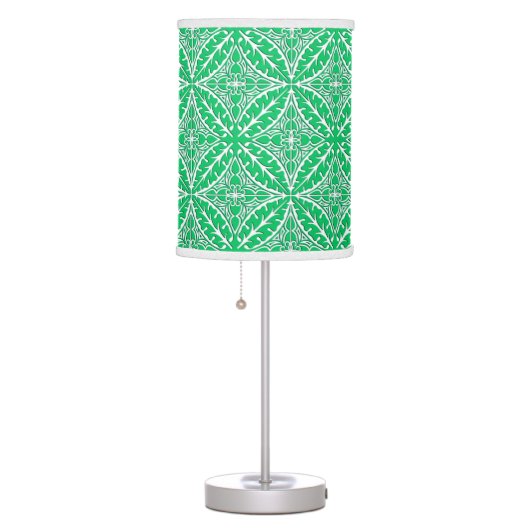 Moroccan tiles - jade green and white table lamp (Right)