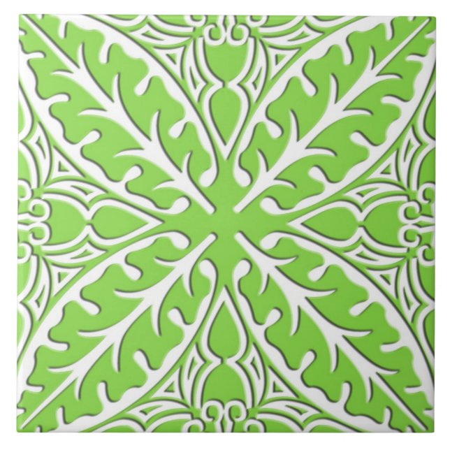 Moroccan tiles - lime green and white (Front)