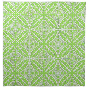 Moroccan tiles - lime green and white napkin