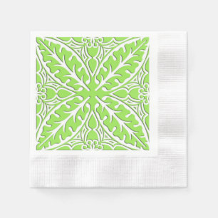 Moroccan tiles - lime green and white napkins