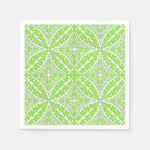 Moroccan tiles - lime green and white napkins