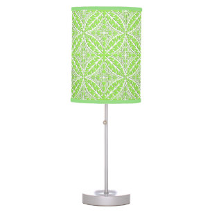 Moroccan tiles - lime green and white table lamp