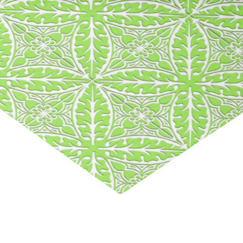 Moroccan tiles _ lime green and white tissue paper