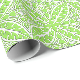 Moroccan tiles - lime green and white wrapping paper