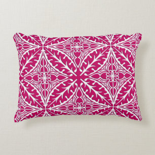 Moroccan tiles - magenta and white accent pillow