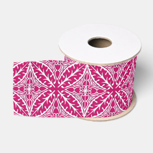 Moroccan tiles - magenta and white grosgrain ribbon