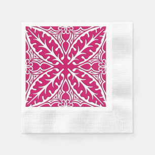 Moroccan tiles - magenta and white napkins
