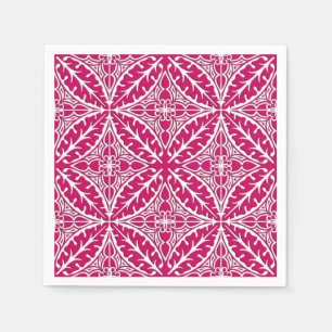 Moroccan tiles - magenta and white napkins