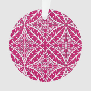 Moroccan tiles - magenta and white ornament