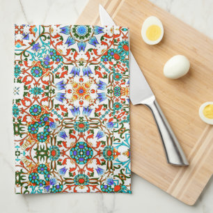 Moroccan tiles,mosaic,colorful art kitchen towel