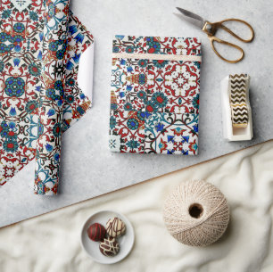Moroccan tiles,mosaic,colorful art wrapping paper