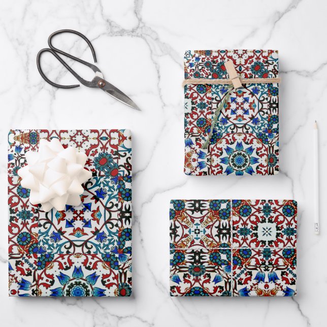 Moroccan tiles,mosaic,colorful art wrapping paper sheets (Front)