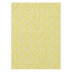 Moroccan tiles - mustard gold and white tablecloth
