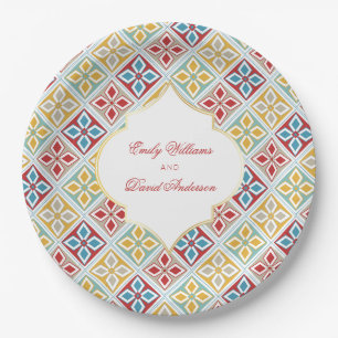 Moroccan Tiles Pattern Arabesque  Paper Plates