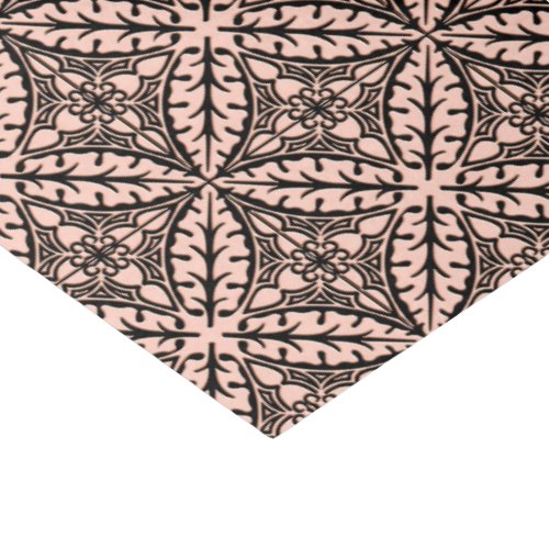 Moroccan tiles _ peach pink and black tissue paper