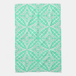 Moroccan tiles - robin's egg blue and white towel