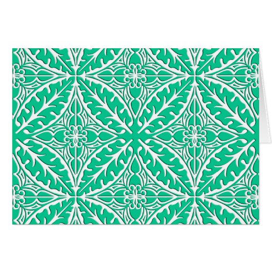Moroccan tiles - turquoise and white cards (Front Horizontal)