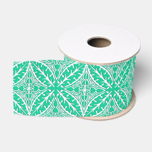 Moroccan tiles - turquoise and white grosgrain ribbon