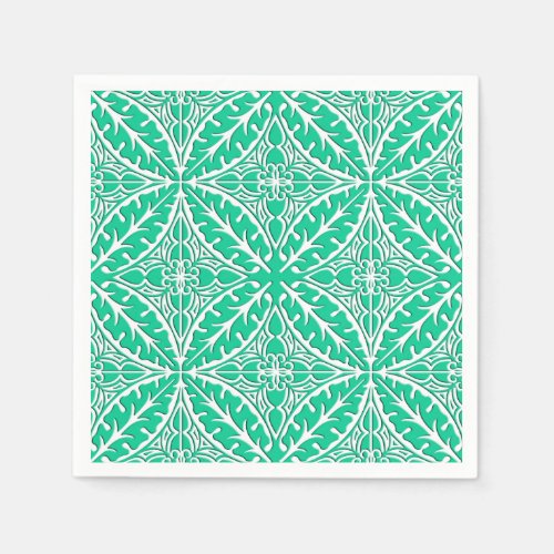 Moroccan tiles _ turquoise and white napkins