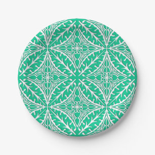 Moroccan tiles - turquoise and white paper plates